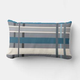 Cojín Lumbar Azules y rayas de grises