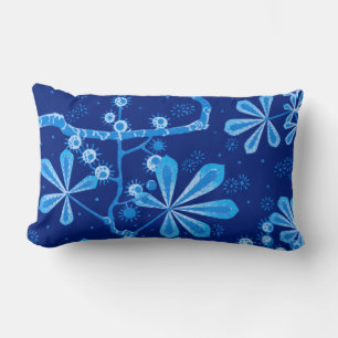 Cojín Lumbar Azure Frost Flower Rectangular Pillow