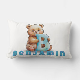 Cojín Lumbar B is for Bear – Personalized Baby Pillow 