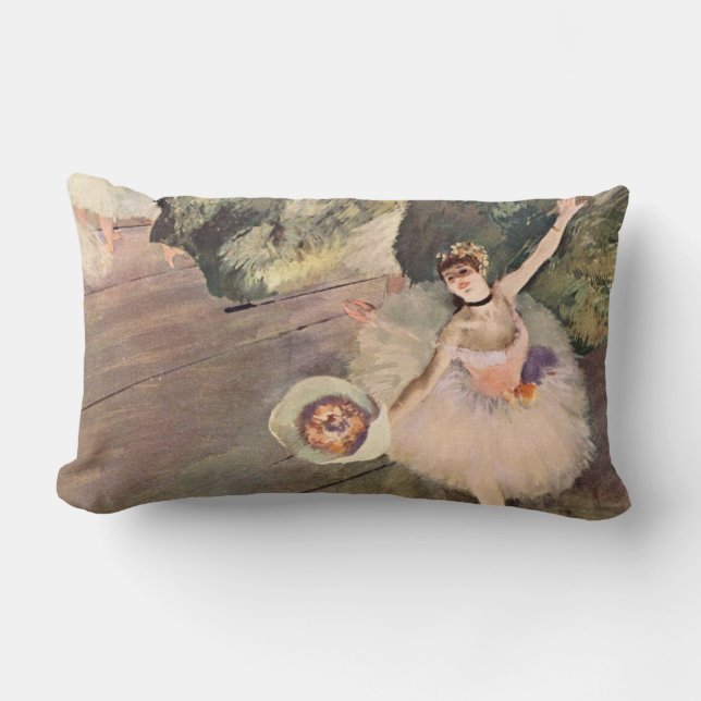 Cojín Lumbar Bailarina / Estrella del ballet - Pintura de Degas (Anverso)