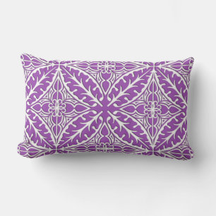 Cojín Lumbar Baldosas marroquíes: violeta y blanca