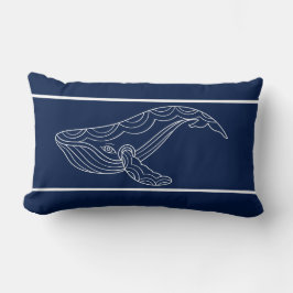 Cojín Lumbar Ballena azul y blanca