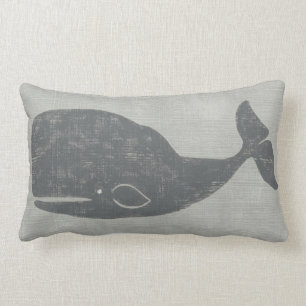 Cojín Lumbar Ballena gris náutica