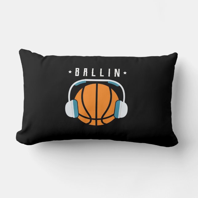 Cojín Lumbar Ballin Basketball Art (Anverso)