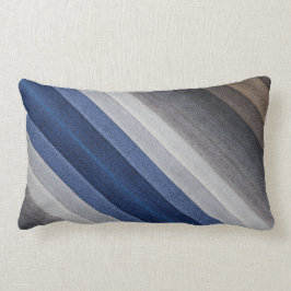 Cojín Lumbar Banda diagonal gris azul moderna