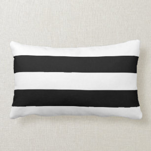 Cojín Lumbar Banda moderna grande en blanco y negro