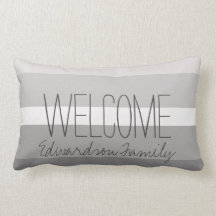 Bandas blancas grises modernas Nombre familiar de 