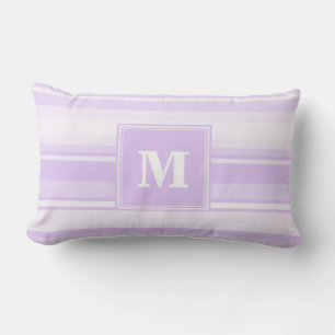 Cojín Lumbar Bandas de lilac monogramo