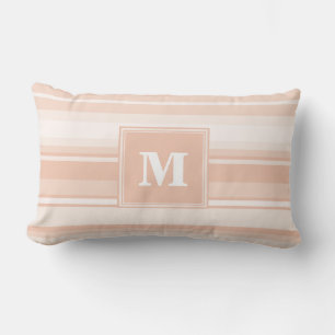 Cojín Lumbar Bandas de melocotón monograma