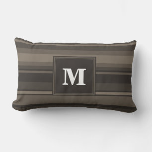 Cojín Lumbar Bandas de taupe monogramo
