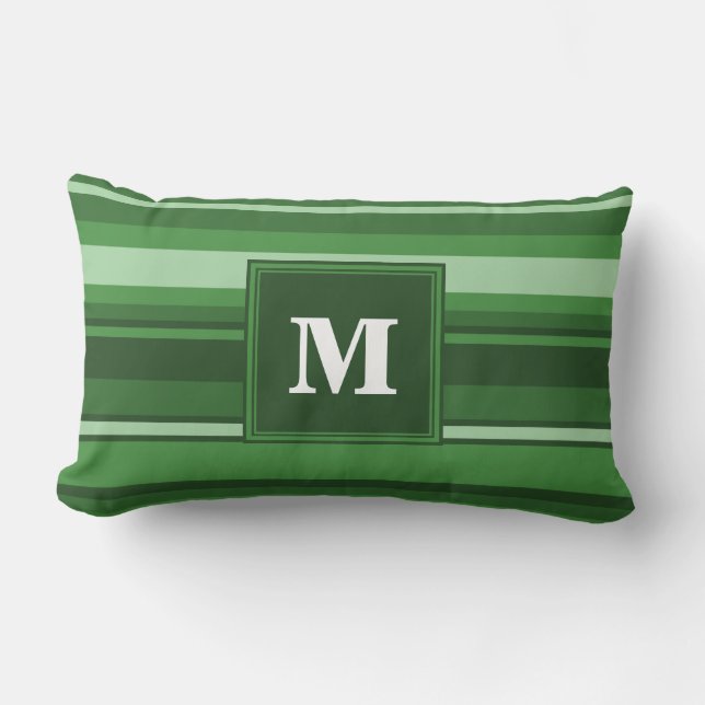 Cojín Lumbar Bandas verdes monográficas (Anverso)