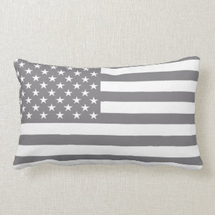 Cojín Lumbar Bandera americana del gris de acero