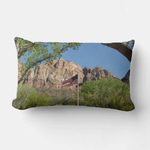 Cojín Lumbar Bandera Americana en el Parque Nacional Zion II