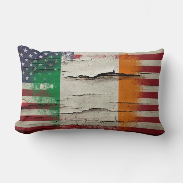 Cojín Lumbar Bandera americana irlandesa de la pintura el | del (Anverso)