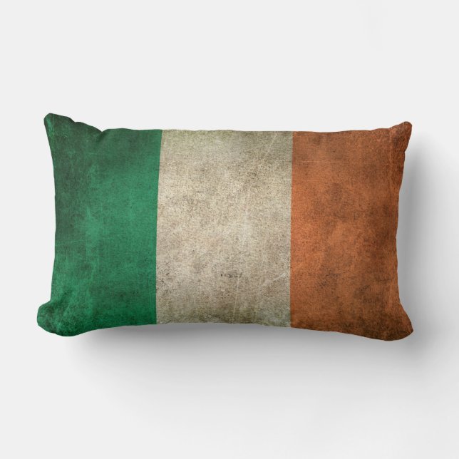 Cojín Lumbar Bandera apenada vintage de Irlanda (Anverso)