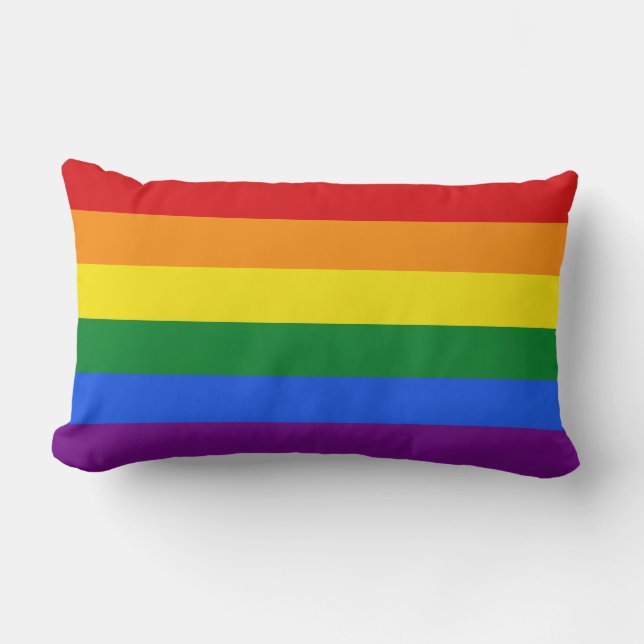 Cojín Lumbar Bandera arcoiris lanza almohadillas (Anverso)