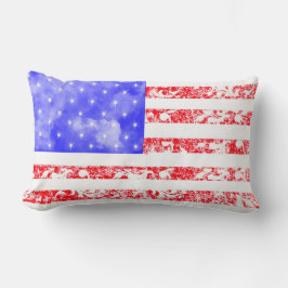 Cojín Lumbar Bandera artística estadounidense de niñera