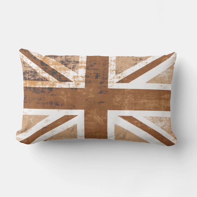 Cojín Lumbar Bandera BRITÁNICA británica de Union Jack en moho (Anverso)