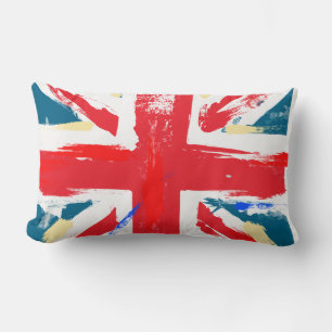 Cojín Lumbar Bandera británica Union Jack vintage desgastada