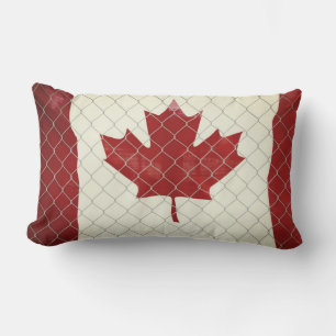 Cojín Lumbar Bandera canadiense. Alambre de enlace de cadena. R