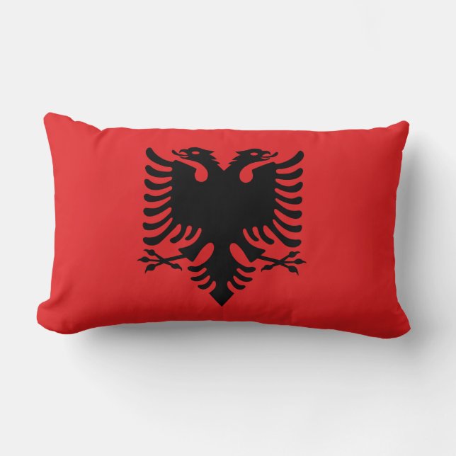 Cojín Lumbar Bandera de Albania (Anverso)