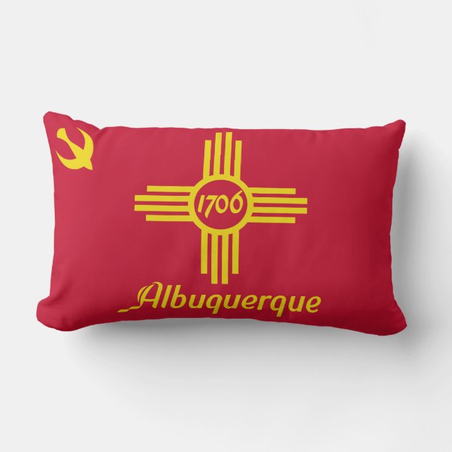 Cojín Lumbar Bandera de Albuquerque, Nuevo México Lumbar Pillow (Anverso)