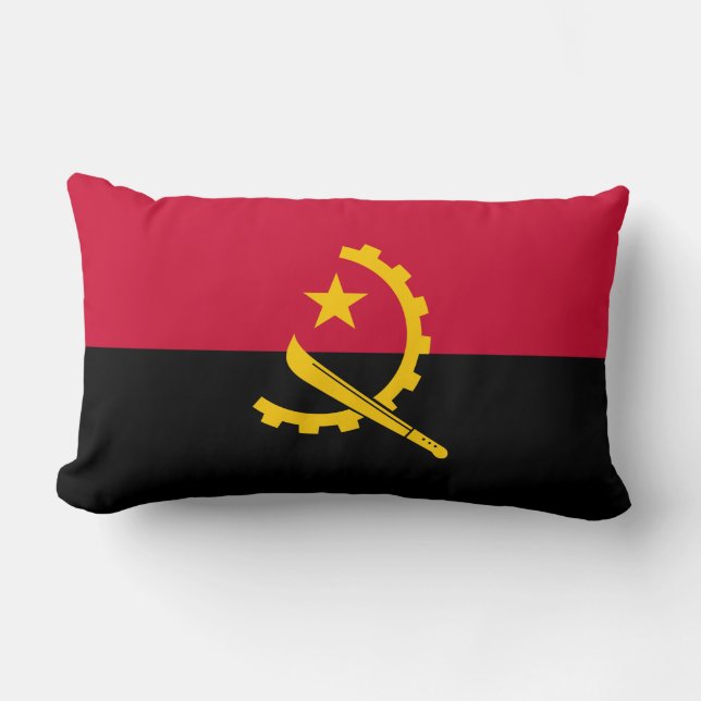Cojín Lumbar Bandera de Angola (Anverso)