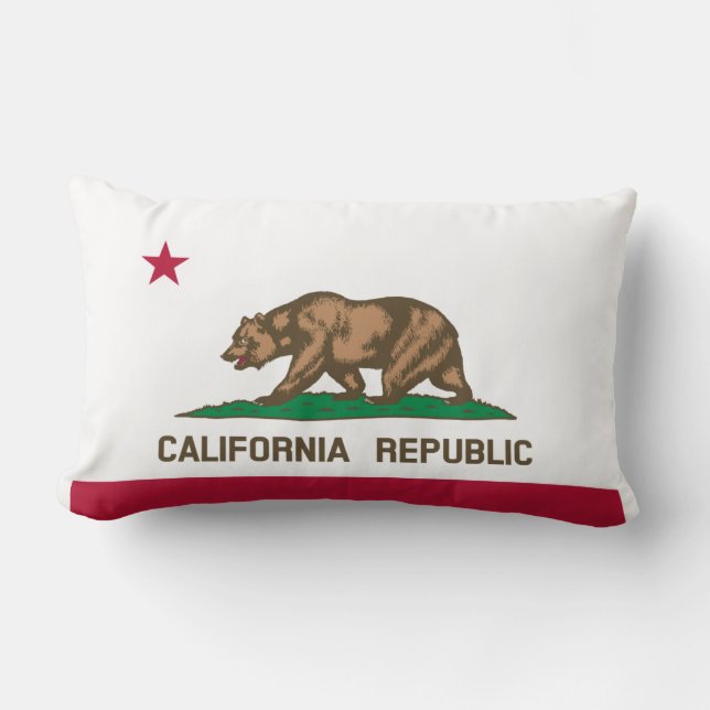 Cojín Lumbar Bandera de California (Anverso)
