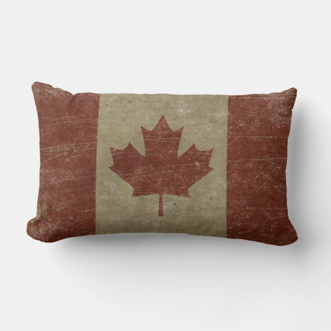 Cojín Lumbar Bandera de Canadá del vintage (Anverso)