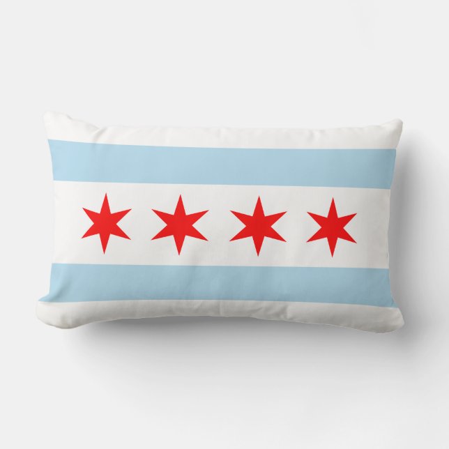 Cojín Lumbar Bandera de Chicago (Anverso)
