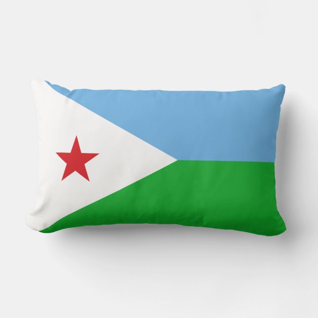 Cojín Lumbar Bandera de Djibouti (Nación Africana) (Anverso)