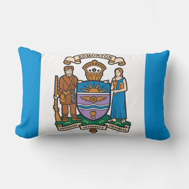 Cojín Lumbar Bandera de Edmonton (Alberta, Canadá) (Anverso)