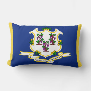Cojín Lumbar Bandera de estado de Connecticut Imprimir Patrióti