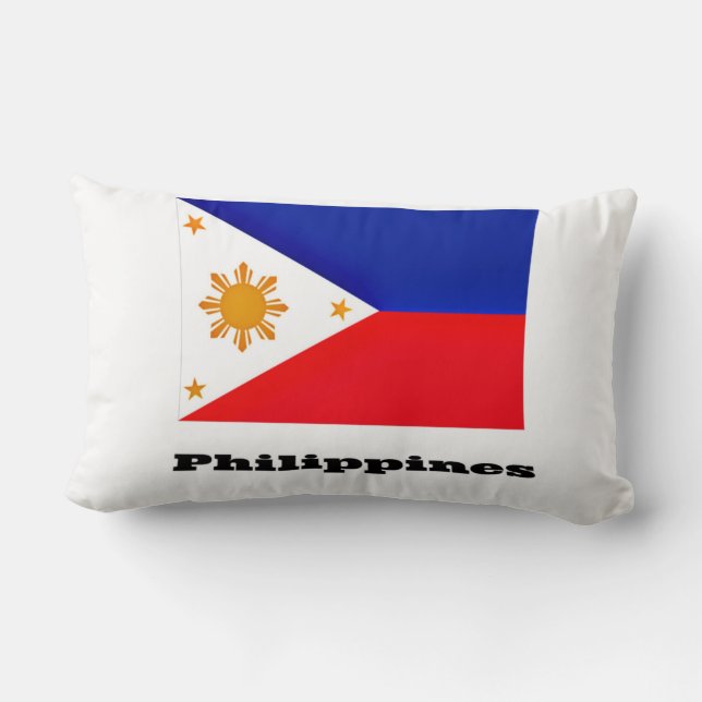 Cojín Lumbar Bandera de Filipinas, archipiélago, (Reverso )