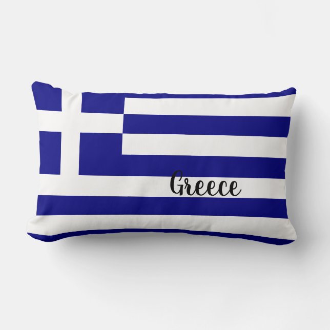 Cojín Lumbar Bandera de Grecia (Anverso)