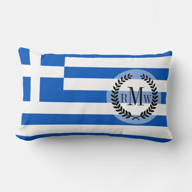 Cojín Lumbar Bandera de Grecia (Anverso)
