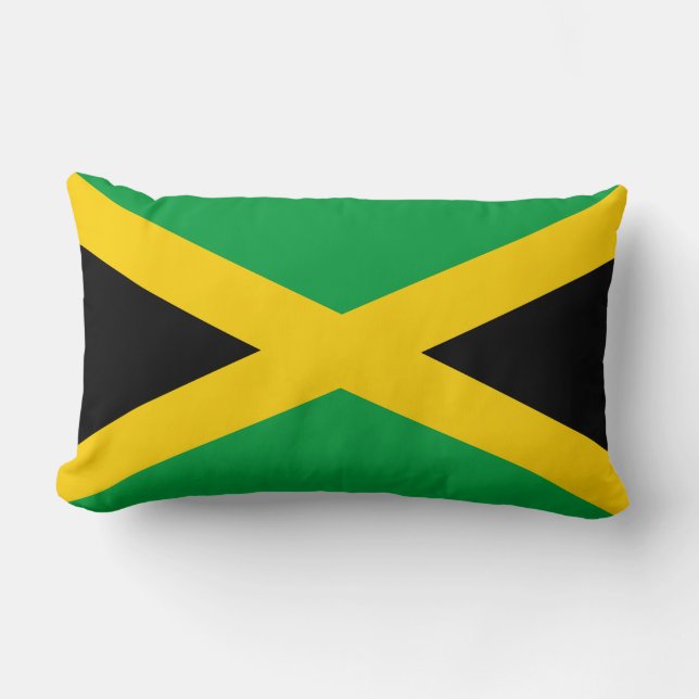 Cojín Lumbar Bandera de Jamaica (Anverso)