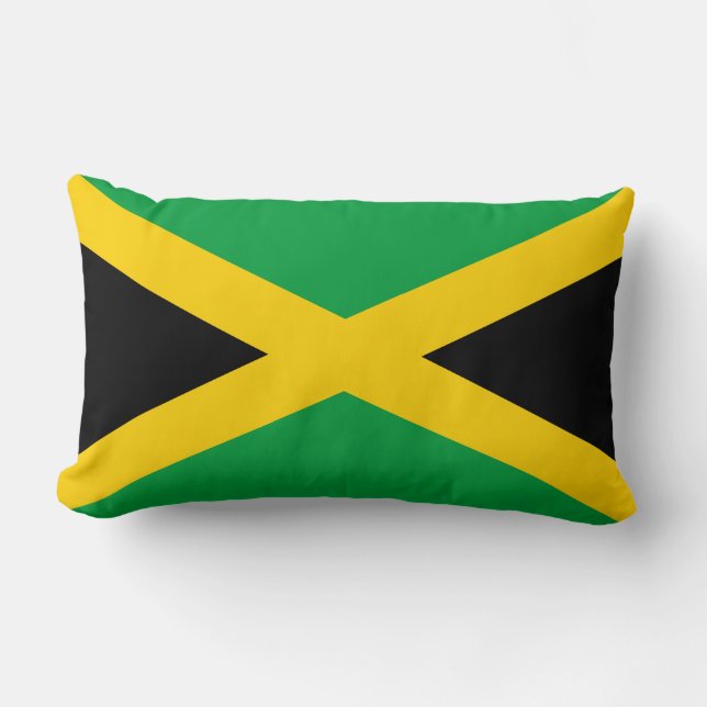 Cojín Lumbar Bandera de Jamaica (Anverso)
