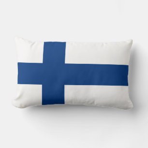 Cojín Lumbar Bandera de la bandera cruzada azul de Finlandia
