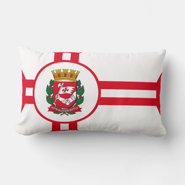 Cojín Lumbar Bandera de la ciudad de São Paulo (Anverso)