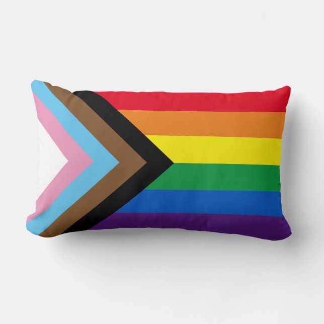 Cojín Lumbar Bandera de la diversidad gay inclusiva arco iris L (Anverso)
