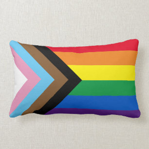 Cojín Lumbar Bandera de la diversidad gay inclusiva arco iris L