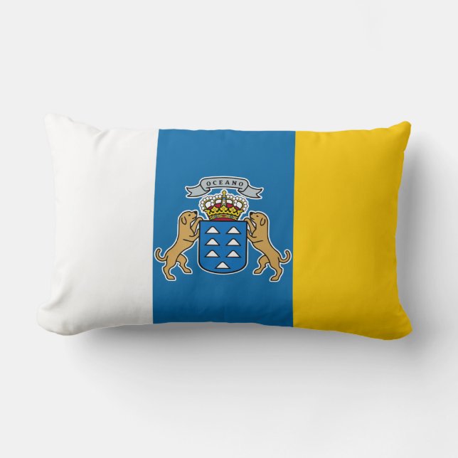 Cojín Lumbar Bandera de las Islas Canarias (Canarias) (Canarias (Anverso)