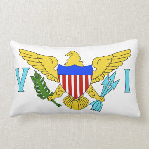 Cojín Lumbar Bandera de las Islas Vírgenes de los E.E.U.U.