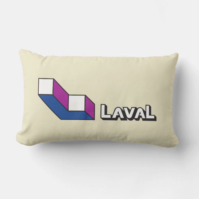 Cojín Lumbar Bandera de Laval (Quebec, Canadá) (Anverso)