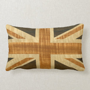 Cojín Lumbar Bandera de madera de Union Jack Reino Unido