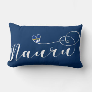 Cojín Lumbar Bandera de Nauru del Corazón, Amo Nauru, República