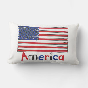 Cojín Lumbar Bandera de niños de Estados Unidos