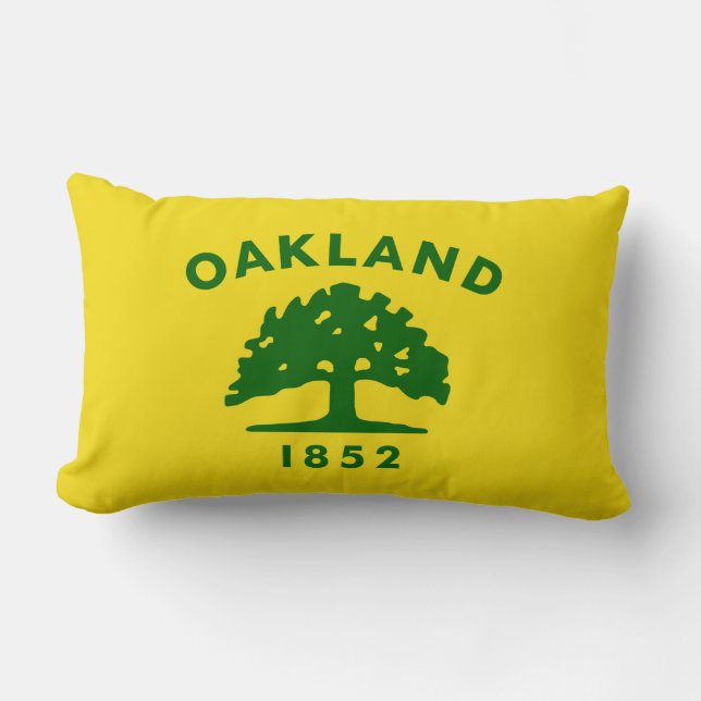 Cojín Lumbar Bandera de Oakland (California) (Anverso)
