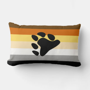 Cojín Lumbar Bandera de orgullo de oso con pata